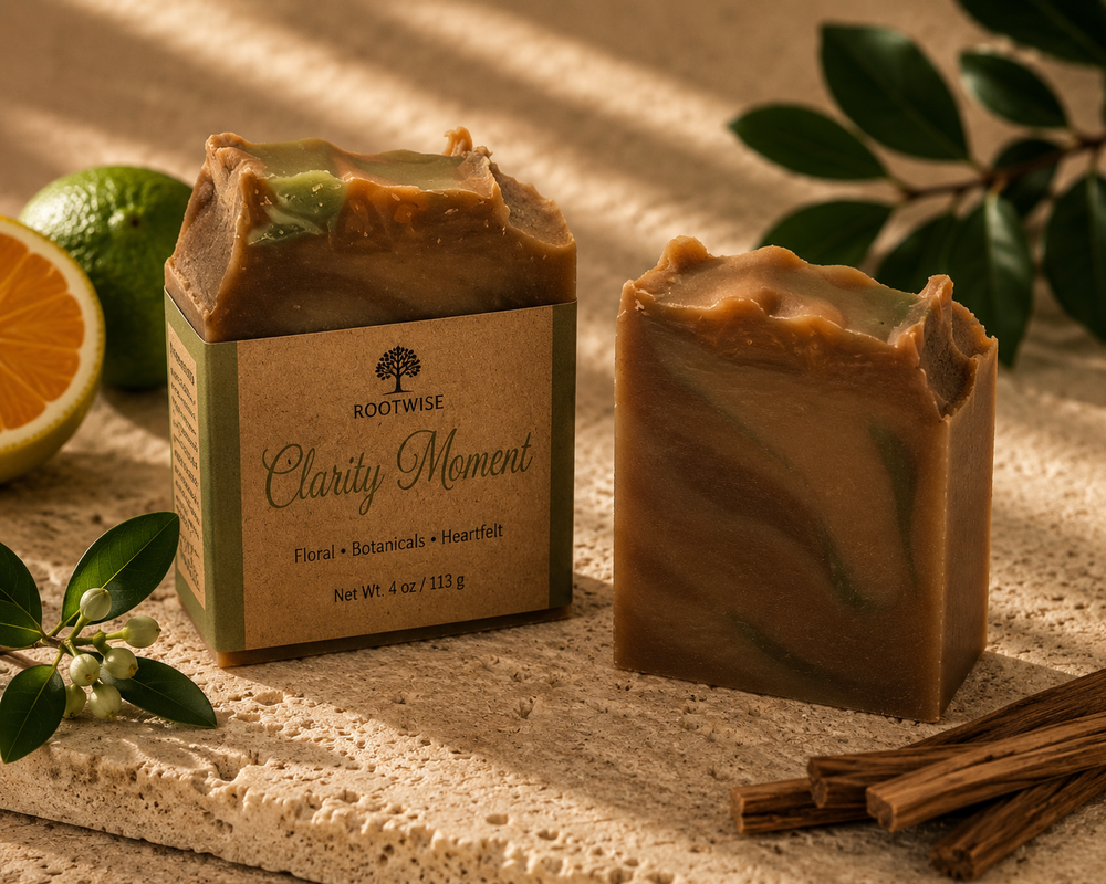 RootWise Clarity Moment botanical cleansing bar from the Light Collection.