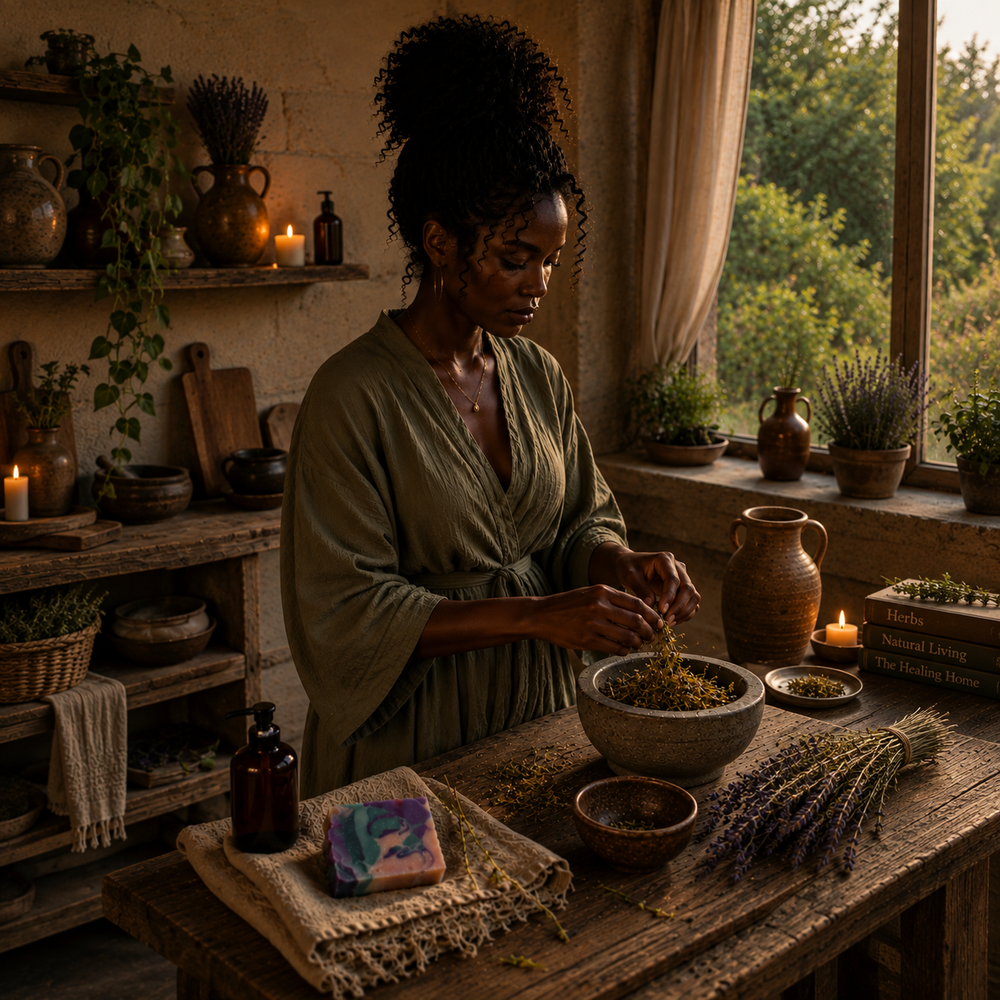 Botanical craftsmanship in a kitchen, featured in RootWise ingredient preparation.