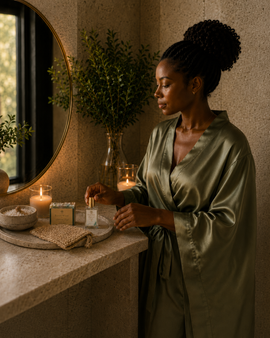 A moment of self-care featured in the RootWise story.
