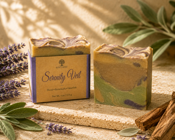 RootWise Serenity Veil botanical cleansing bar from the Light Collection.